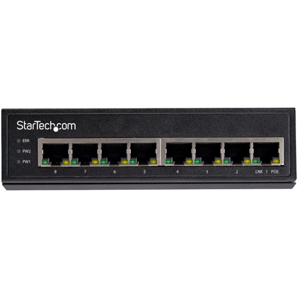 StarTech.com Industrial 8 Port Gigabit PoE Switch - 30W - Power Over Ethernet Switch - GbE PoE+ Unmanaged Switch - Rugged High Power Gigabit Netwerk Switch IP-30/ -40 C - 75 C (IESC1G80UP)