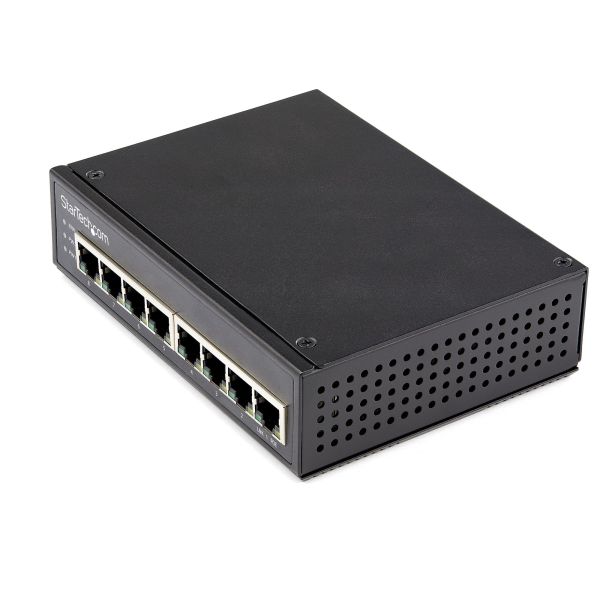 StarTech.com Industrial 8 Port Gigabit PoE Switch - 30W - Power Over Ethernet Switch - GbE PoE+ Unmanaged Switch - Rugged High Power Gigabit Netwerk Switch IP-30/ -40 C - 75 C (IESC1G80UP)