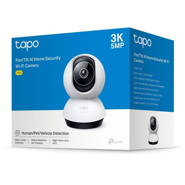 TP-Link Tapo TC74 bewakingscamera Bulb IP-beveiligingscamera Binnen 2880 x 1620 Pixels Plafond/bureau (TC74) TP-Link Tapo TC74 bewakingscamera Bulb IP-beveiligingscamera Binnen 2880 x 1620 Pixels Plafond/bureau (TC74)