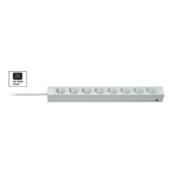 Vertiv Knürr DI-STRIP PDU, basic, 0U/1U, ingang IEC 60320 C20 230 V 16 A, uitgangen (8) Schuko (033004081)