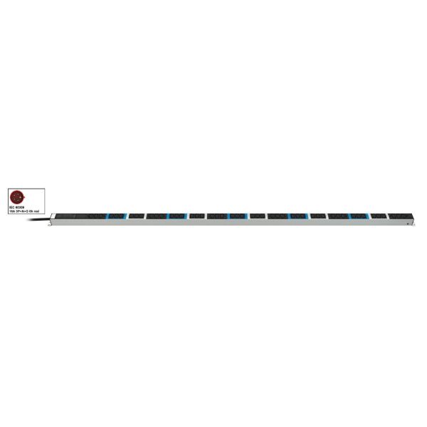 Vertiv Knürr DI-STRIP PDU, basic, 0U/1U, ingang IEC 60309 230/400 V 3 x 16 A, uitgangen (48) C13 (036008481)