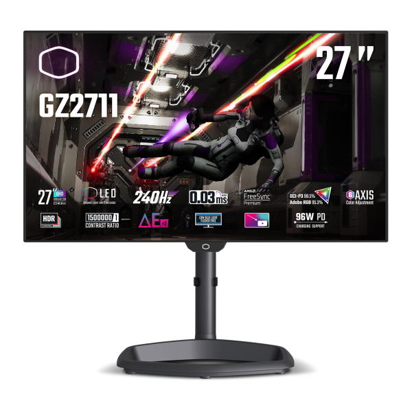 Cooler Master GZ2711 69 cm 27 inch black QHD AMD Free-Sync Premium USB-C 240Hz panel (CMI-GZ2711-EK)
