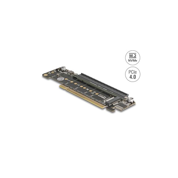 DELOCK PCI Express 4.0 x16 Karte zu 2x M.2 Key M NVMe Slot (41802)