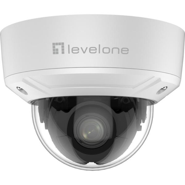 LevelOne Gemini Zoom IP Camera, 8-MP, H.265, 802.3af, Poe, IR LEDs, Indoor-Outdoor, Two-Way Audio (FCS-3098V2)
