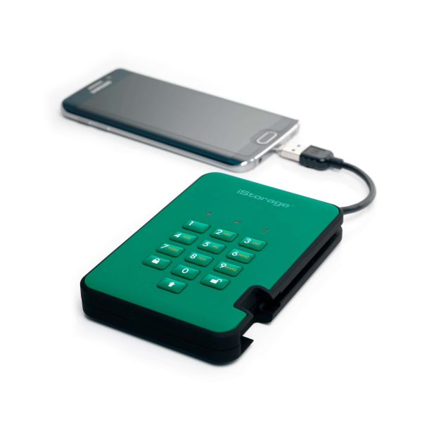 iStorage diskAshur 2 externe harde schijf 1000 GB Groen (IS-DA2-256-1000-GN)