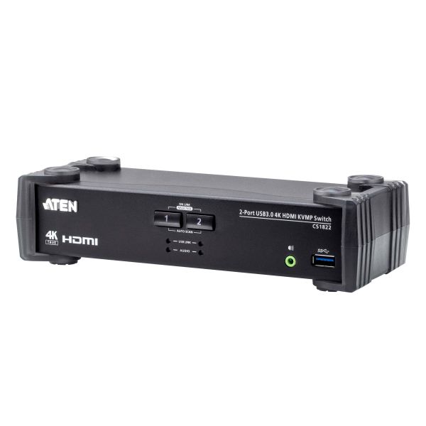 ATEN 2-poorts USB 3.0 4K HDMI KVMP™ Schakelaar met Audiomixer-modus (CS1822)