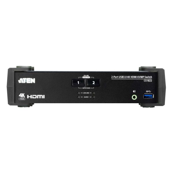 ATEN 2-poorts USB 3.0 4K HDMI KVMP™ Schakelaar met Audiomixer-modus (CS1822)