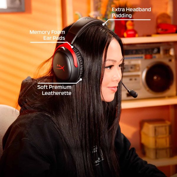 HyperX Cloud III S Wireless - Gaming Headset (zwart-rood)