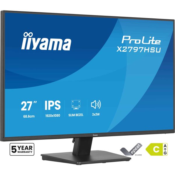 iiyama ProLite X2797HSU-B1 computer monitor 68,6 cm (27") 1920 x 1080 Pixels Full HD LED Zwart (X2797HSU-B1)