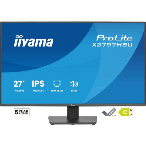 iiyama ProLite X2797HSU-B1 computer monitor 68,6 cm (27") 1920 x 1080 Pixels Full HD LED Zwart (X2797HSU-B1)