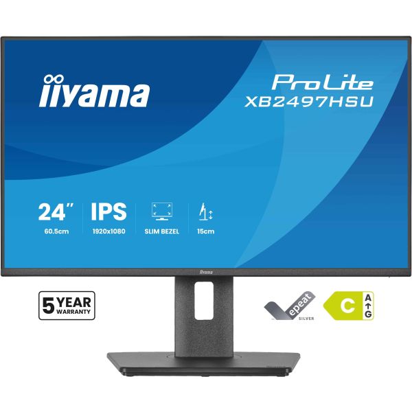 iiyama ProLite XB2497HSU-B1 computer monitor 60,5 cm (23.8") 1920 x 1080 Pixels Full HD LED Zwart (XB2497HSU-B1) iiyama ProLite XB2497HSU-B1 computer monitor 60,5 cm (23.8") 1920 x 1080 Pixels Full HD Zwart (XB2497HSU-B1)