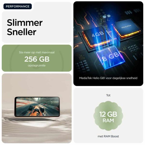 Motorola moto g06 17,5 cm (6.88") Dual SIM Android 15 4G USB Type-C 4 GB 256 GB 5200 mAh Groen (PBA20014SE)