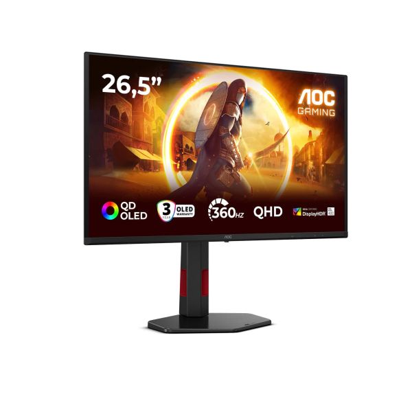 AOC G4 Q27G4SDR computer monitor 67,3 cm (26.5") 2560 x 1440 Pixels Quad HD QD-OLED Zwart, Rood (Q27G4SDR) AOC G4 Q27G4SDR computer monitor 67,3 cm (26.5") 2560 x 1440 Pixels Quad HD QD-OLED Zwart, Rood (Q27G4SDR)