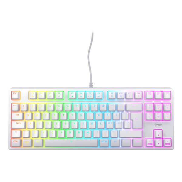 CHERRY K4V2 TKL toetsenbord Gamen USB QWERTY Scandinavisch Wit (CX-K4V2-RGB-TKL-WH-R-NOR)