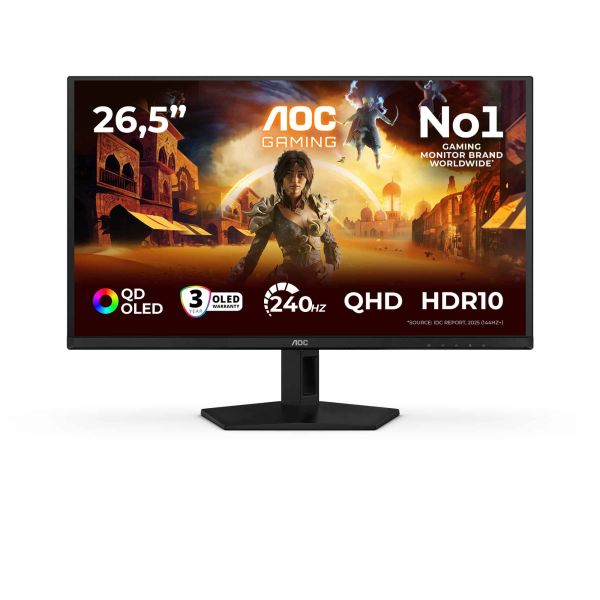 AOC G4 Q27G41ZDF computer monitor 67,3 cm (26.5") 2560 x 1440 Pixels Quad HD QD-OLED Zwart, Rood (Q27G41ZDF)
