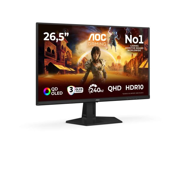 AOC G4 Q27G41ZDF computer monitor 67,3 cm (26.5") 2560 x 1440 Pixels Quad HD QD-OLED Zwart, Rood (Q27G41ZDF) AOC G4 Q27G41ZDF computer monitor 67,3 cm (26.5") 2560 x 1440 Pixels Quad HD QD-OLED Zwart, Rood (Q27G41ZDF)