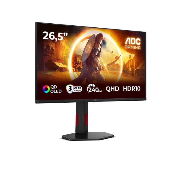 AOC G4 Q27G4ZDR computer monitor 67,3 cm (26.5") 2560 x 1440 Pixels Quad HD QD-OLED Zwart, Rood (Q27G4ZDR) AOC G4 Q27G4ZDR computer monitor 67,3 cm (26.5") 2560 x 1440 Pixels Quad HD QD-OLED Zwart, Rood (Q27G4ZDR)