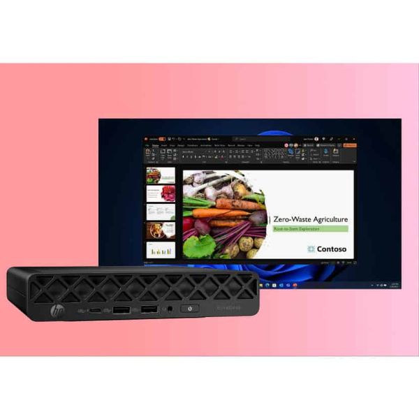 HP EliteDesk 8 MiniG1iU7265T16GB/512GBPC Intel Core Ultra 7 265T 16 GB DDR5-SDRAM 512 GB SSD Windows 11 Pro Mini PC AI PC Zwart (623H6ET#ABH)