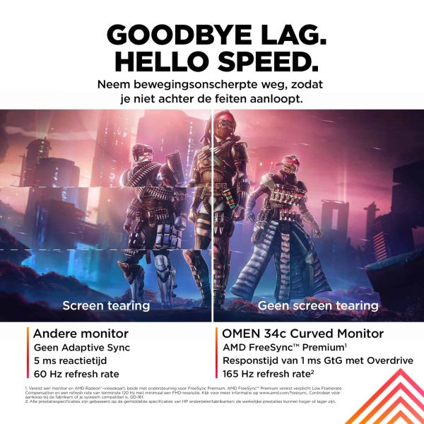 OMEN by HP 34 inch WQHD 165 Hz Curved gaming monitor - OMEN 34c (780K8AA) OMEN by HP 34 inch WQHD 165 Hz Curved gaming monitor - OMEN 34c (780K8AA)