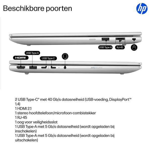 HP ProBook 4 PB4G1q14 X126100 14 32GB/512 PC NL Copilot+ PC Qualcomm Snapdragon X1-26-100 Laptop 35,6 cm (14") WUXGA LPDDR5x-SDRAM 512 GB SSD Wi-Fi 7 (802.11be) Windows 11 Pro Zilver (A23QKEA#ABH)