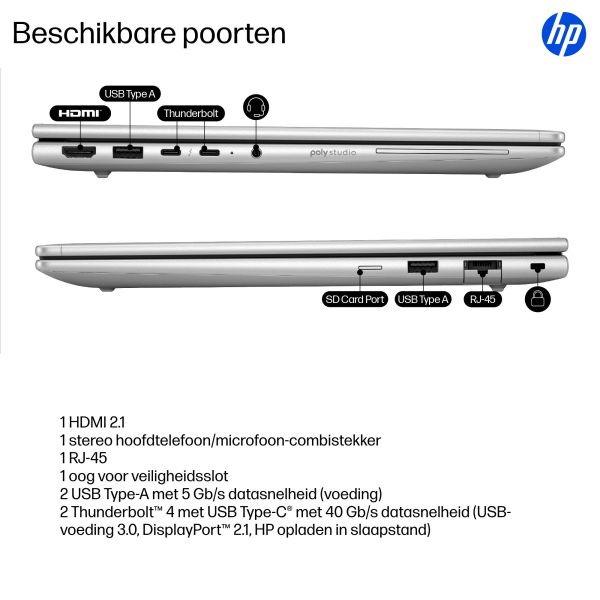 HP EliteBook 6 G1i AI Intel Core Ultra 7 255U Laptop 35,6 cm (14") WUXGA 32 GB DDR5-SDRAM 512 GB SSD Wi-Fi 7 (802.11be) Windows 11 Pro AI PC Zilver (AD4M9ET#ABH)