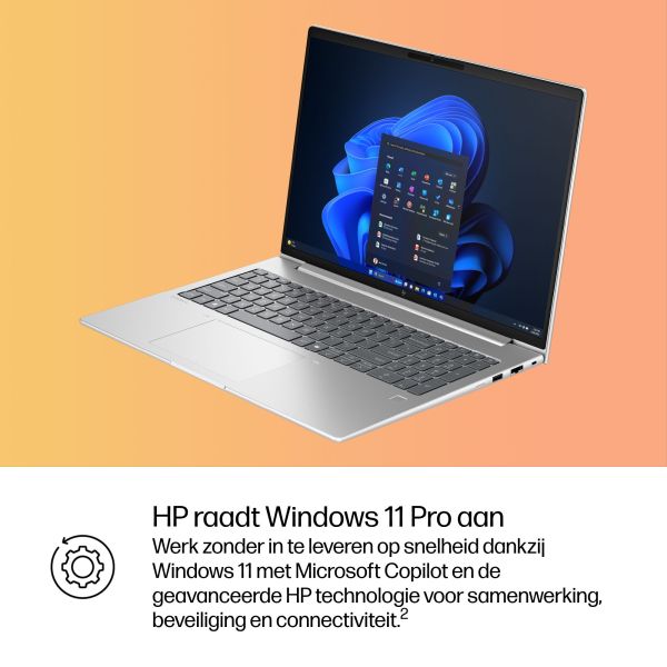 HP EliteBook 6 G1i AI Intel Core Ultra 5 225U Laptop 40,6 cm (16") WUXGA 24 GB DDR5-SDRAM 512 GB SSD Wi-Fi 7 (802.11be) Windows 11 Pro AI PC Zilver (AD4W2ET#ABH)