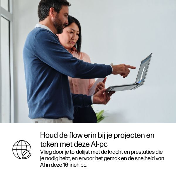 HP EliteBook 6 G1i AI Intel Core Ultra 5 225U Laptop 40,6 cm (16") WUXGA 24 GB DDR5-SDRAM 512 GB SSD Wi-Fi 7 (802.11be) Windows 11 Pro AI PC Zilver (AD4W2ET#ABH)