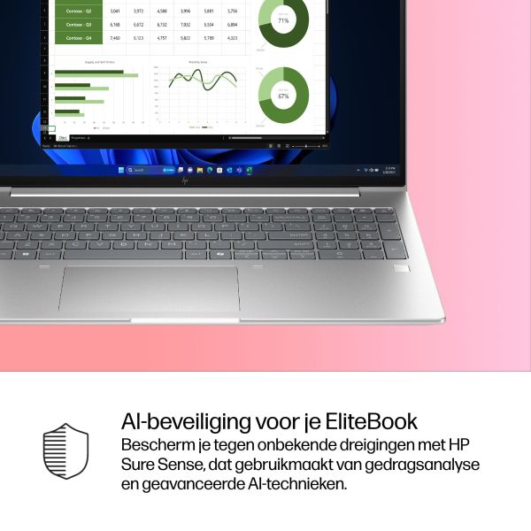 HP EliteBook 6 EB6G1i16 U7 255U 16 24GB/512 PC NL Intel Core Ultra 7 Laptop 40,6 cm (16") WUXGA DDR5-SDRAM 512 GB SSD Wi-Fi 7 (802.11be) Windows 11 Pro AI PC Zilver (AD4W3ET#ABH)