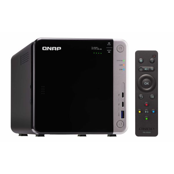 QNAP TS-453BT3 NAS Tower Intel® Celeron® J3455 8 GB DDR3L 0 TB QNAP Turbo System Zwart (TS-453BT3-8G)