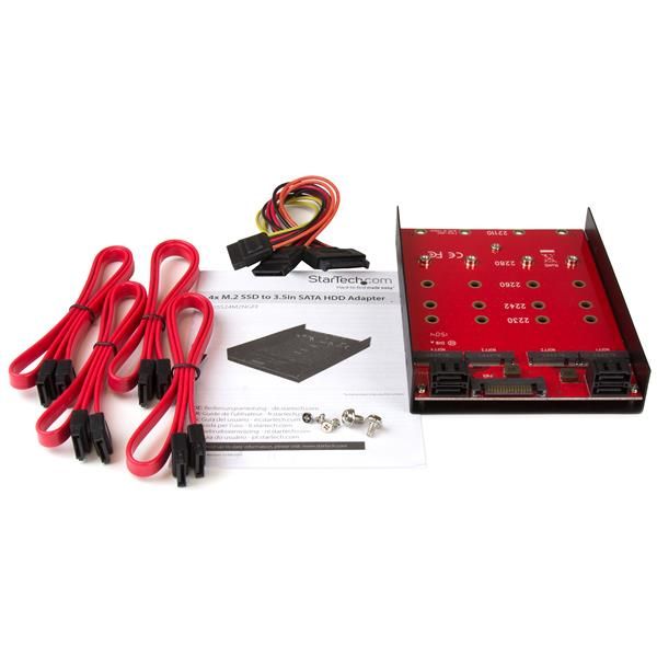 StarTech.com 4x M.2 SATA montageadapter voor 3,5 inch drive bay (35S24M2NGFF)