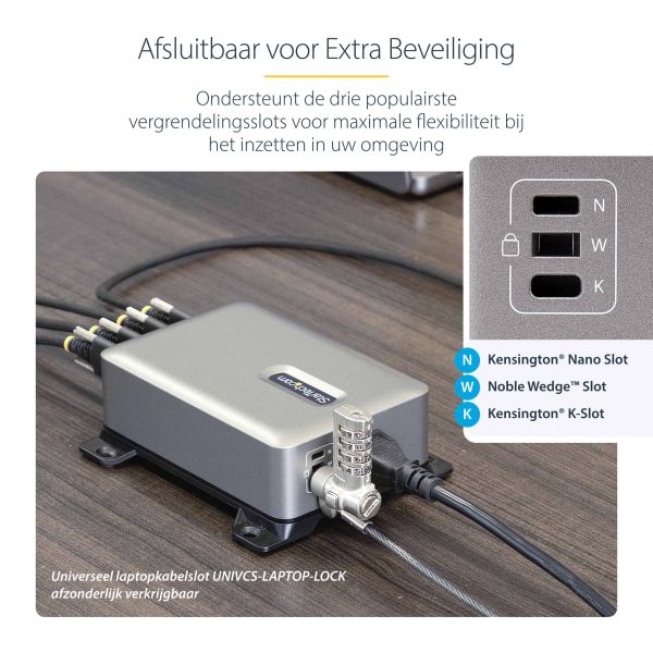 StarTech.com 4-Port Multi-Device USB-C Oplader, Totaal 240W, Single Port 140W EPR, PD 3.1, Poorten met Schroefvergrendeling, Ideaal voor Vergaderzalen, Incl Montagebeugel (424DEU-USB-C-CHARGER) StarTech.com 4-Port Multi-Device USB-C Oplader, Totaal 240W, Single Port 140W EPR, PD 3.1, Poorten met Schroefvergrendeling, Ideaal voor Vergaderzalen, Incl Montagebeugel (424DEU-USB-C-CHARGER)