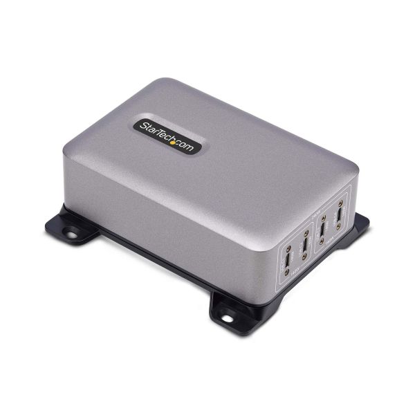 StarTech.com 4-Port Multi-Device USB-C Oplader, Totaal 240W, Single Port 140W EPR, PD 3.1, Poorten met Schroefvergrendeling, Ideaal voor Vergaderzalen, Incl Montagebeugel (424DEU-USB-C-CHARGER)