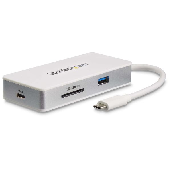 StarTech.com USB-C 4-in1 multiport adapter - SD (UHS-II) kaartlezer - 100W Power Delivery - 4K HDMI - GbE - 1x USB 3.0 (DKT3CHSD4GPD)