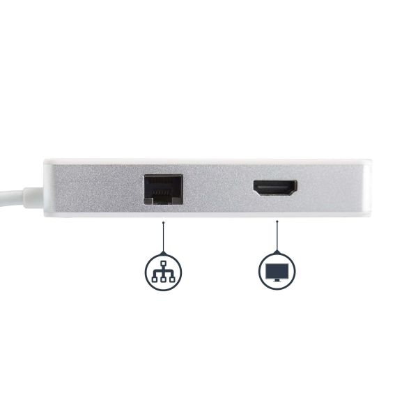 StarTech.com USB-C 4-in1 multiport adapter - SD (UHS-II) kaartlezer - 100W Power Delivery - 4K HDMI - GbE - 1x USB 3.0 (DKT3CHSD4GPD)
