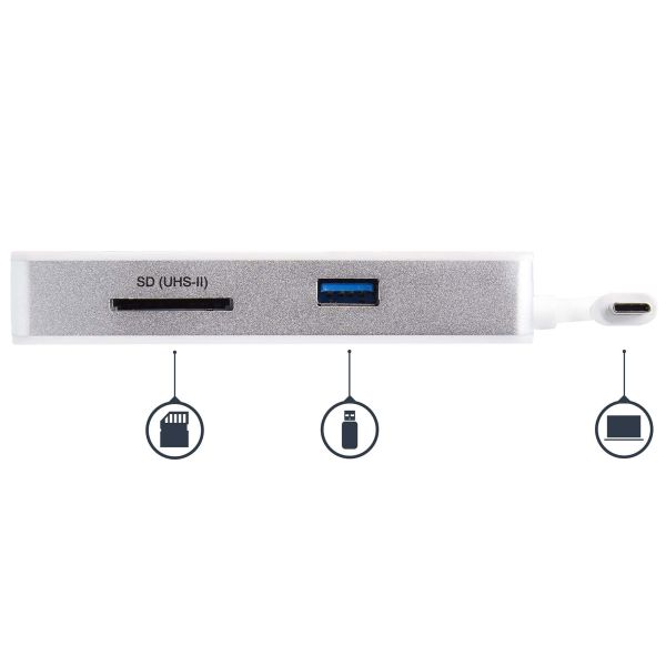 StarTech.com USB-C 4-in1 multiport adapter - SD (UHS-II) kaartlezer - 100W Power Delivery - 4K HDMI - GbE - 1x USB 3.0 (DKT3CHSD4GPD)