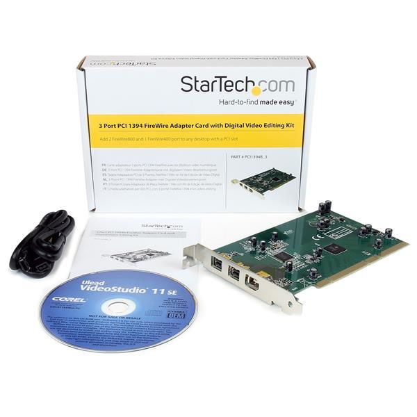 StarTech.com 3-poort PCI 1394b FireWire Adapter met Digitale Videobewerkingsset (PCI1394B_3)