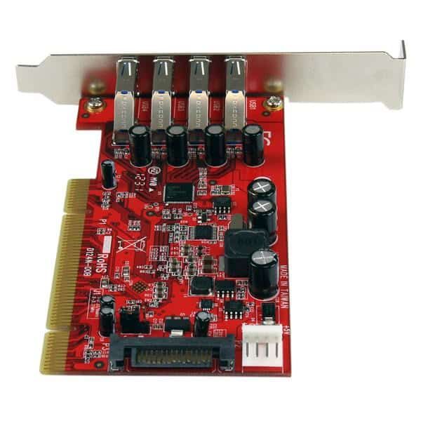StarTech.com 4 Port PCI SuperSpeed USB 3.0 Adapterkaart met SATA/SP4 Voeding - Quad Port PCI USB 3 Controller Kaart - 5Gbps (PCIUSB3S4) StarTech.com 4 Port PCI SuperSpeed USB 3.0 Adapterkaart met SATA/SP4 Voeding - Quad Port PCI USB 3 Controller Kaart - 5Gbps (PCIUSB3S4)