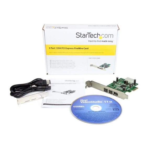 StarTech.com 3-poort 2b 1a 1394 PCI Express FireWire Adapterkaart (PEX1394B3)