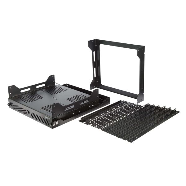 StarTech.com 12U 19” Uitschuifbaar en Roterend Open Frame Server Rack, 4 Post AV/Data Rack, 42,5cm (16.7") Diep Slide-Out IT Rack met Kabelmanagement, Uittrekbaar/Draaibaar Computer Rack (PORACK12U)