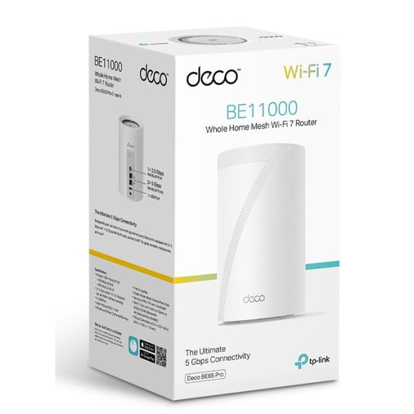 TP-Link Deco BE65 Pro (2-pack) Tri-band (2,4 GHz / 5 GHz / 6 GHz) Wi-Fi 7 (802.11be) Wit 3 Intern (DECO BE65 PRO(2-PACK))