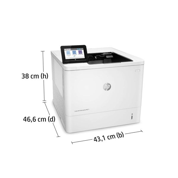 HP LaserJet Enterprise M611dn Zwart-wit Printer, Alleen Ethernet; Dubbelzijdig (7PS84A)
