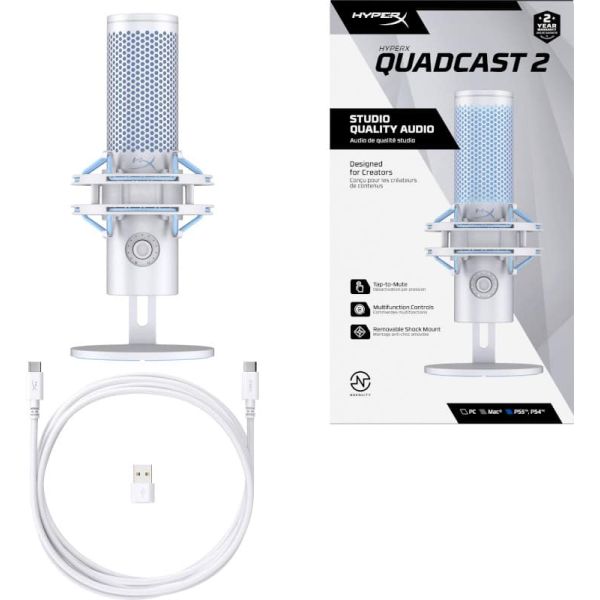 HyperX QuadCast 2 - USB-microfoon (Frost) (AN1D9AA)