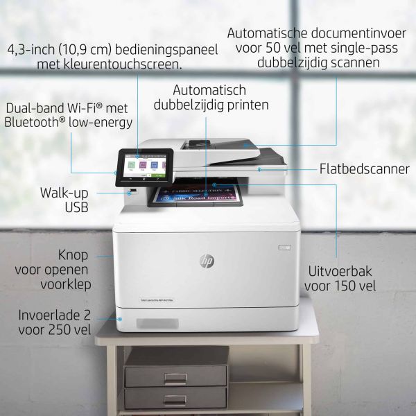 HP Color LaserJet Pro LaserJet Pro M479fdw Draadloos Multifunction Kleur Printer, Kopieerapparaat, scanner; dubbelzijdig (W1A80ABGJ)