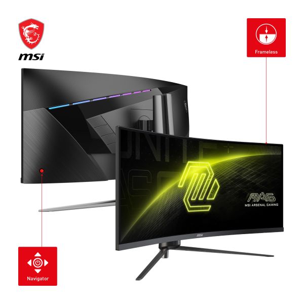 MSI MAG 345CQRDE computer monitor 86,4 cm (34") 3440 x 1440 Pixels UltraWide Dual Quad HD Zwart (9S6-3DD14H-003) MSI MAG 345CQRDE computer monitor 86,4 cm (34") 3440 x 1440 Pixels UltraWide Dual Quad HD Zwart (9S6-3DD14H-003)