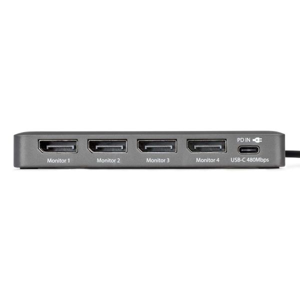 StarTech.com QUAD-USB-DP-ADAPT laptop dock & poortreplicator Bedraad USB 3.2 Gen 1 (3.1 Gen 1) Type-C Grijs (QUAD-USB-DP-ADAPT)