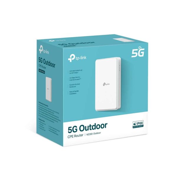 TP-Link 5G Outdoor Router Build-In 5G Modem 5G draadloze router 2.5 Gigabit Ethernet Wit (NE200-OUTDOOR)