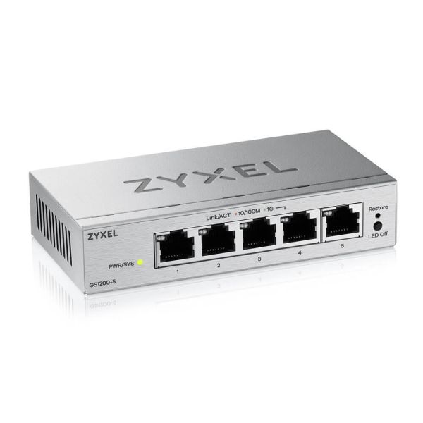 Zyxel GS1200-5V3 5-Port Gigabit web / smart managed Switch (GS1200-5V3-EU0101F) (GS1200-5V3-EU0101F)