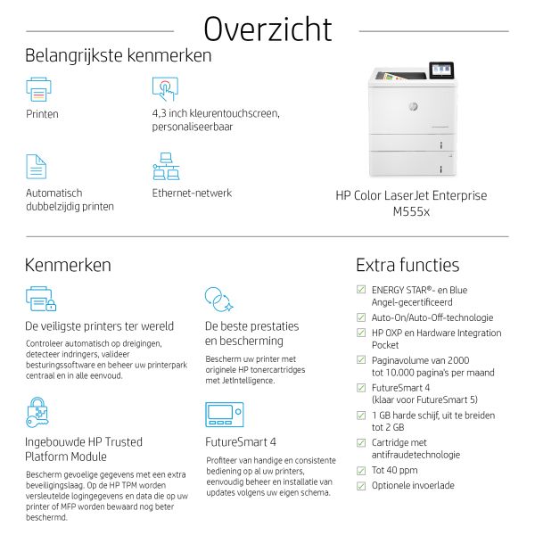 HP Color LaserJet Enterprise M555x (7ZU79A) 3/3 HP Color LaserJet Enterprise M555x (7ZU79A)