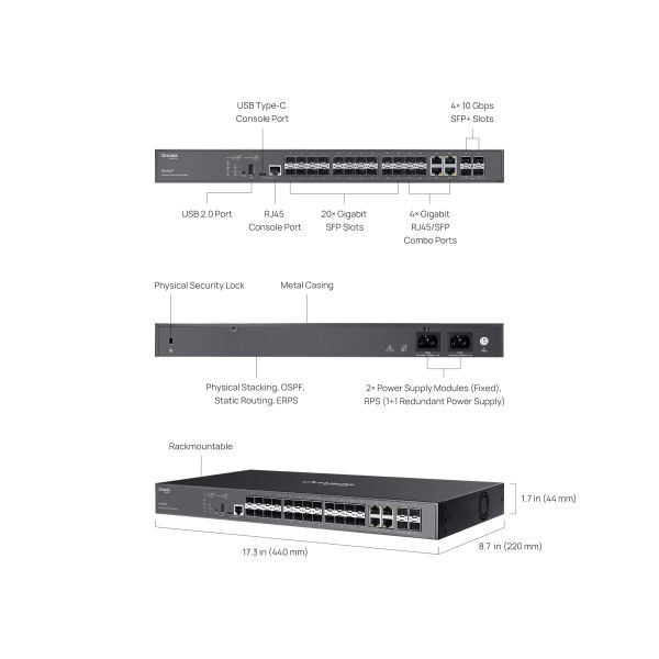 TP-Link SG5428XF Stackable Switch (SG5428XF)
