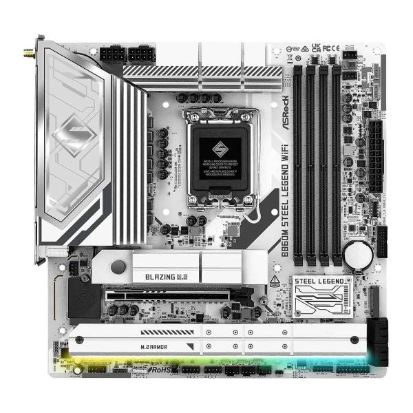 ASRock B860M Steel Legend WiFi - Intel B860 - LGA1851 - 4x DDR5 - 4x M.2 - HDMI - DP - Thunderbolt 4 (90-MXBQF-A0UAYZ)